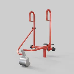 High-quality 3D rendering of red playground equipment, suitable for Blender and other 3D software.