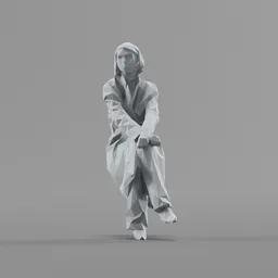 Lowpoly Female Sitting