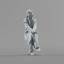 Lowpoly Female Sitting