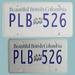British Columbia Licence plate PL
