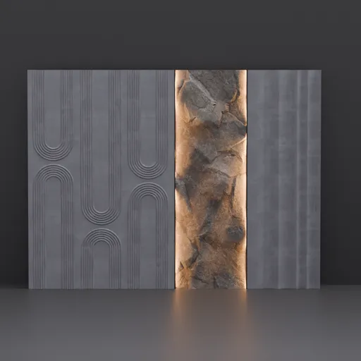 Backlit Stone & Geometric Concrete