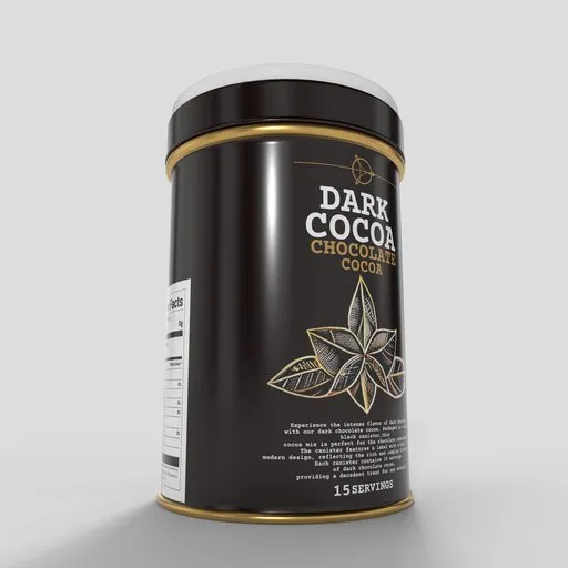Premium Dark Cocoa Powder Tin Can