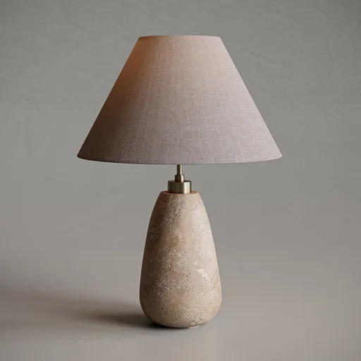 Travertine Lamp Table