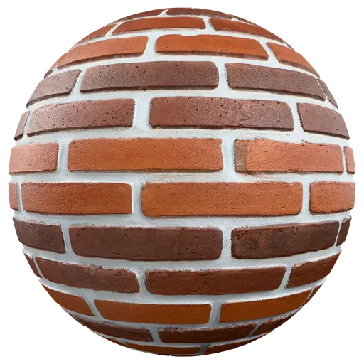 Painted Brick Wall White Mortar