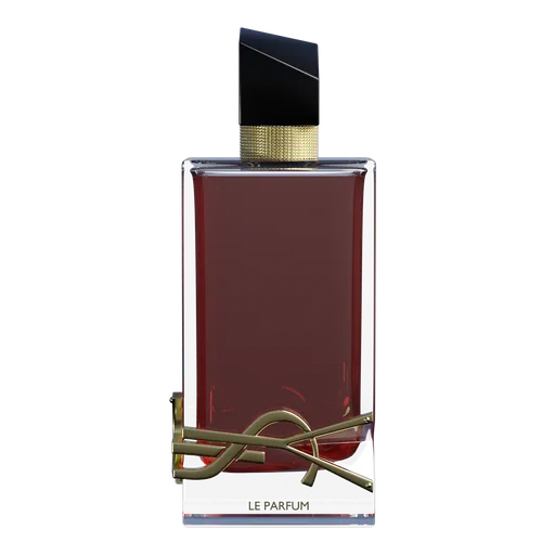 Detailed 3D model of a perfume bottle, featuring realistic textures and materials, ideal for Blender rendering.