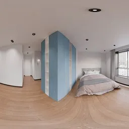 Modern bedroom apartment interior