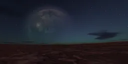 Sci-fi landcape at blue twilight