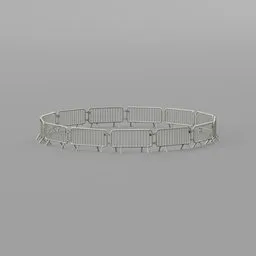 Detailed 3D model of security barrier, optimized for Blender, easy array instancing, perfect for city scene renderings.