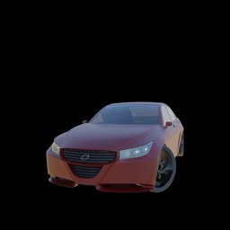 Detailed Blender 3D concept model of a sleek luxury sedan with a modern design aesthetic.