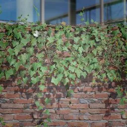 Realistic 3D ivy model on a brick ledge, optimized for Blender, suitable for game and scene design.