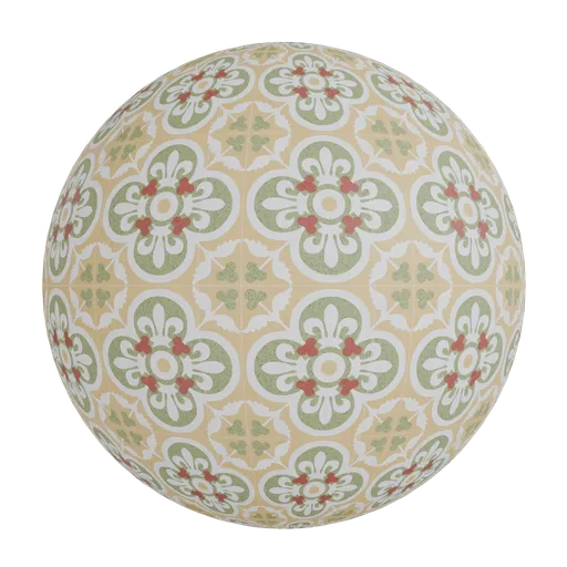 Floral motif tile