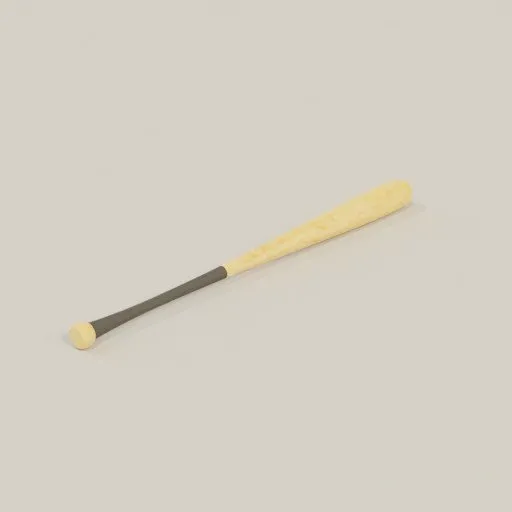 High-quality 3D model of a baseball bat suitable for Blender rendering and extreme sports simulations.