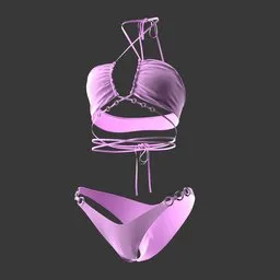 Modern Ring Halter Bikini Set
