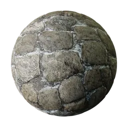 High-quality seamless stone wall PBR texture for 3D rendering.