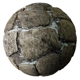 High-quality seamless stone wall PBR texture for 3D rendering.