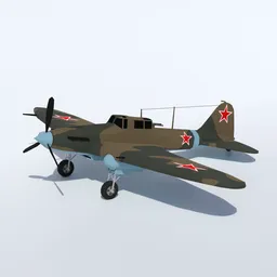 Low Poly Ilyushin Il-2 Shturmovik