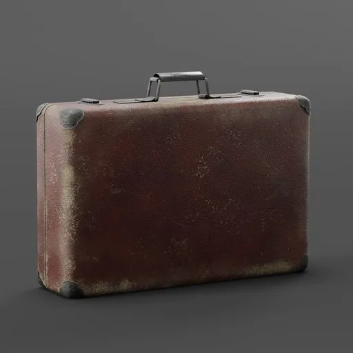 Worn Leather Suitcase