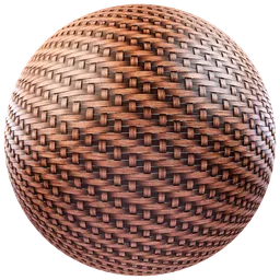 High-resolution PBR fabric texture with a dark brown woven pattern for 3D modeling in Blender.