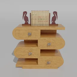 Art Deco wave chest of drawers