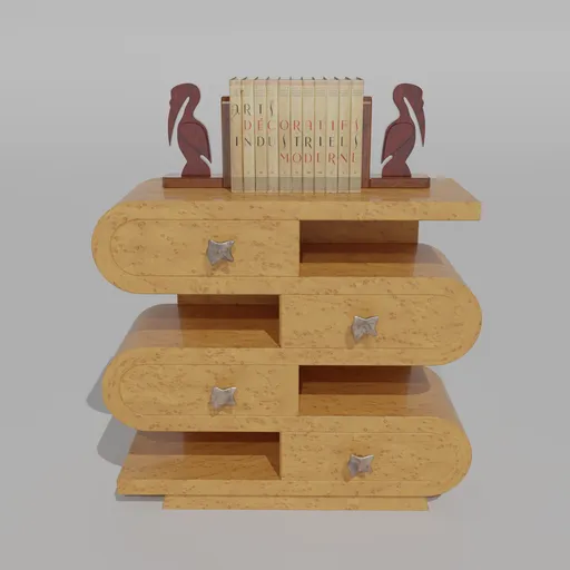 Art Deco wave chest of drawers