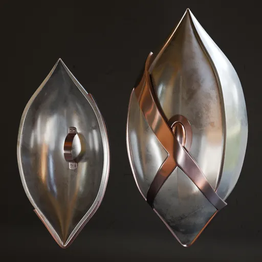 3D rendered shield, low poly, high-quality metal texture, for war game design, compatible with Blender modifiers.