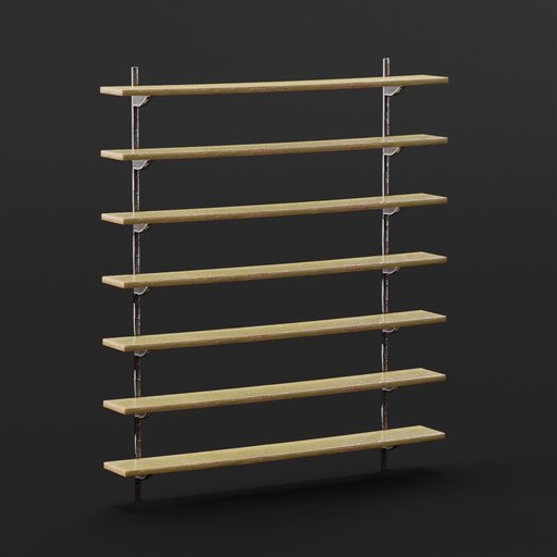 Small Wooden Shelves (wall Mounted) FREE Shelves models BlenderKit