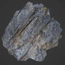 Low Poly Rugged Cliff Photoscan