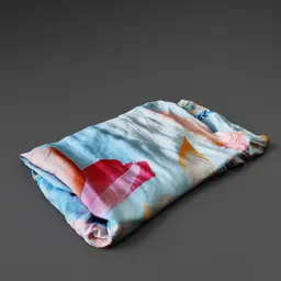 Folded Colorful Fabric Scan