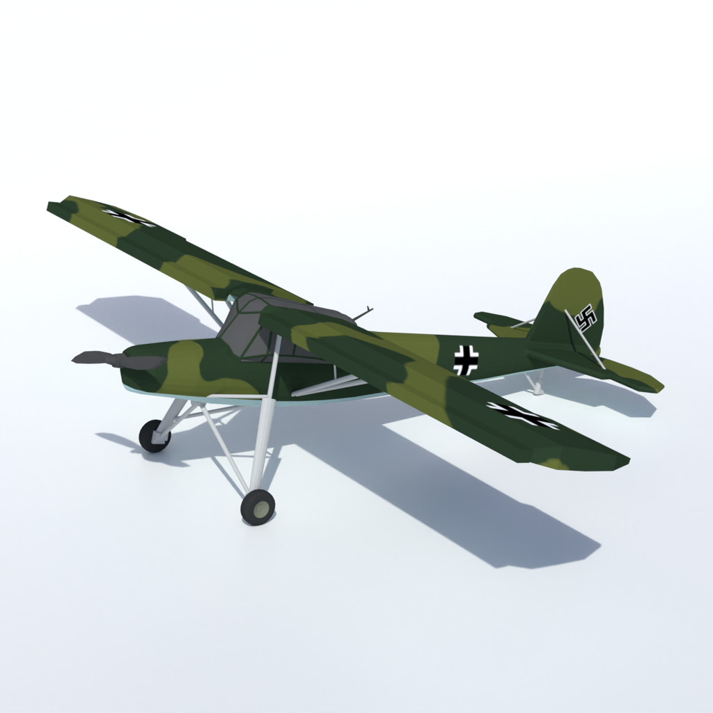 Blenderkit: Download The Low Poly Fieseler Fi 156 Storch Model