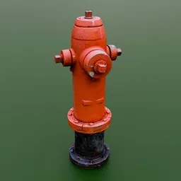 Old Red Fire Hydrant City Street Scan
