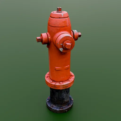 Old Red Fire Hydrant City Street Scan