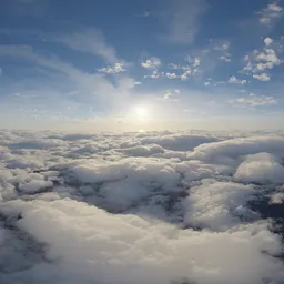 Above Puffy Clouds Sunset
