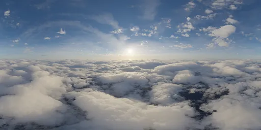 Above Puffy Clouds Sunset