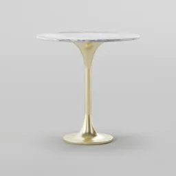 Lucia Marble Gold Pedestal Side Table