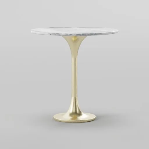 Lucia Marble Gold Pedestal Side Table