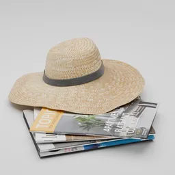 Straw Sun Hat on Magazine