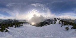 Dramatic Clouds Mountain Landscape