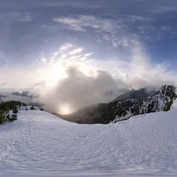 Dramatic Clouds Mountain Landscape