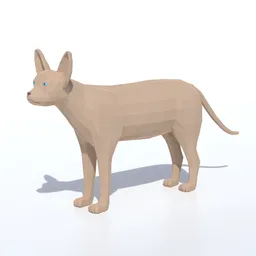 Low Poly Sphynx Cat