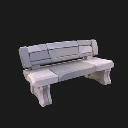 Stylized Cartoon Stone Bench