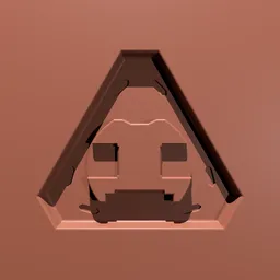 3D Tri Vent Brush sculpting imprint for hard surface greeble detailing, compatible with Blender 3D.