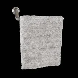 Realistic 3D model of a hanging towel for Blender Cycles, highly detailed for close-up renders.