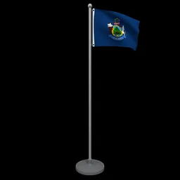 Animated Flag of Maine State