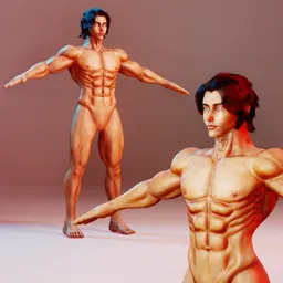 Fit Male Base Mesh Character - Semi Realistic - Rigged (Auto-Rig Pro)