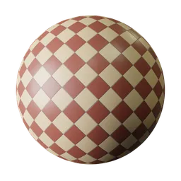 High-quality PBR Brownish Tiles material with a nostalgic shade, ideal for 3D modeling and rendering in Blender and other software.