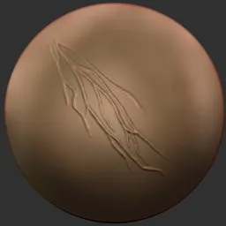 ER_Vein Brush 26 for detailed 3D sculpting on model surfaces, ideal for creating realistic veins on digital characters.