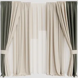 GD Silk and Cotton Curtain Set