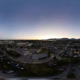 Aerial Cityscape Twilight Sunset