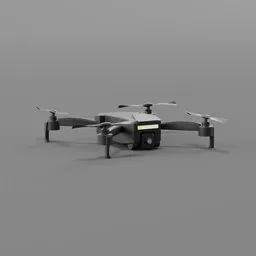 Detailed quadcopter 3D model with camera for Blender rendering and simulation, perfect for tech and aerial scenes.