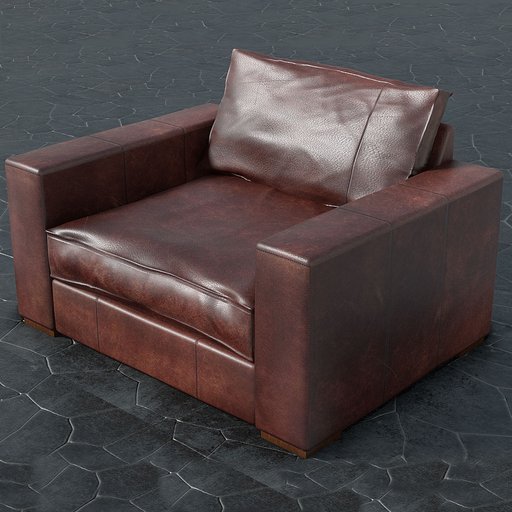 Brown Leather Lounge Armchair